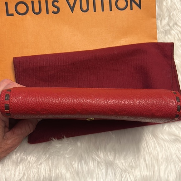 Authentic Louis Vuitton Empreinte Portefeuille Sarah Red/Black Leather Wallet - Picture 16 of 16